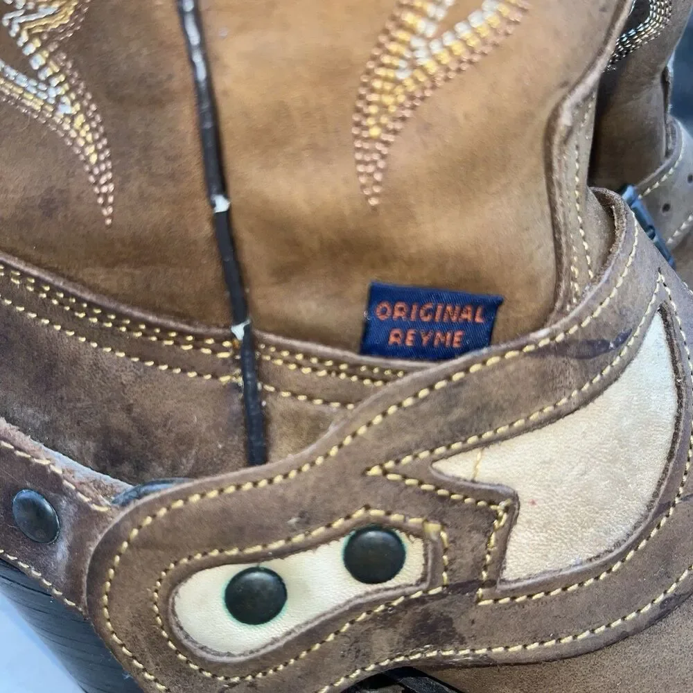 Reyme Western Equestrian Cowboys Boots Brown Leather US Size 6.5 Women